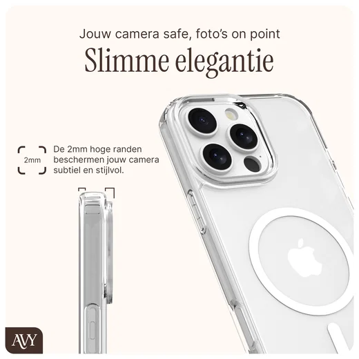 AVY Apple iPhone 16 Pro Max Hoesje MagSafe met Koord Haakjes Transparant afbeelding 5