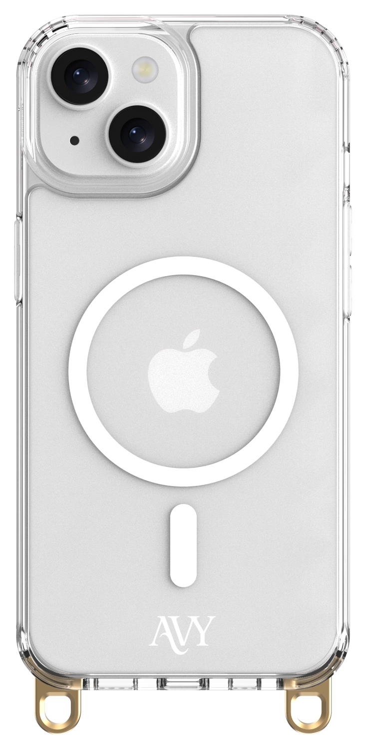 AVY Apple iPhone 14 / 13 Hoesje MagSafe met Koord Haakjes Transparant afbeelding 1
