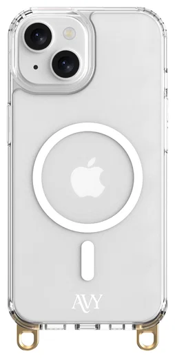 AVY Apple iPhone 14 / 13 Hoesje MagSafe met Koord Haakjes Transparant afbeelding 1