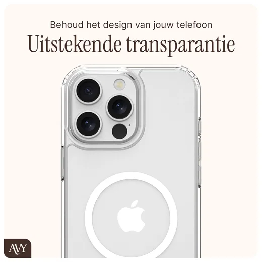 AVY Apple iPhone 13 Pro Hoesje MagSafe met Koord Haakjes Transparant afbeelding 6