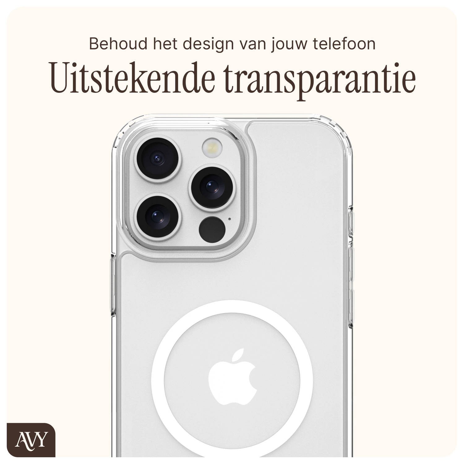 AVY Apple iPhone 13 Pro Max Hoesje MagSafe met Koord Haakjes Transparant afbeelding 6