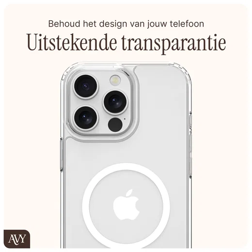 AVY Apple iPhone 13 Pro Max Hoesje MagSafe met Koord Haakjes Transparant afbeelding 6