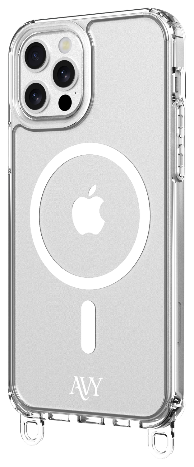 AVY Apple iPhone 12 / 12 Pro Hoesje MagSafe met Koord Haakjes Transparant afbeelding 15