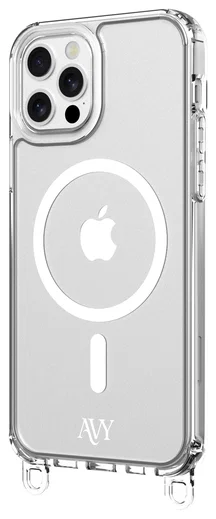 AVY Apple iPhone 12 / 12 Pro Hoesje MagSafe met Koord Haakjes Transparant afbeelding 15
