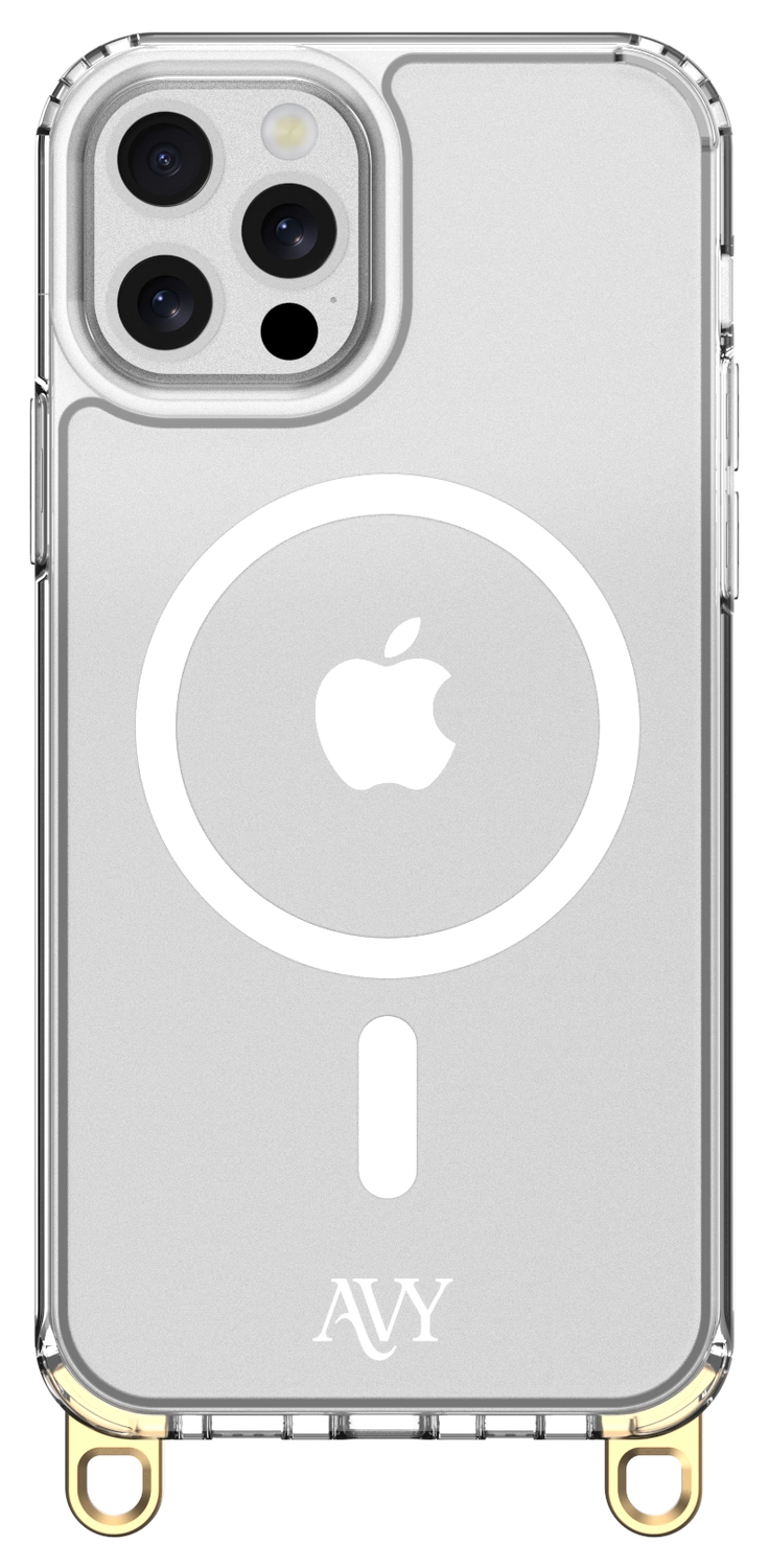 AVY Apple iPhone 12 Pro Max Hoesje MagSafe met Koord Haakjes Transparant afbeelding 1