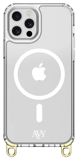 AVY Apple iPhone 12 Pro Max Hoesje MagSafe met Koord Haakjes Transparant afbeelding 1