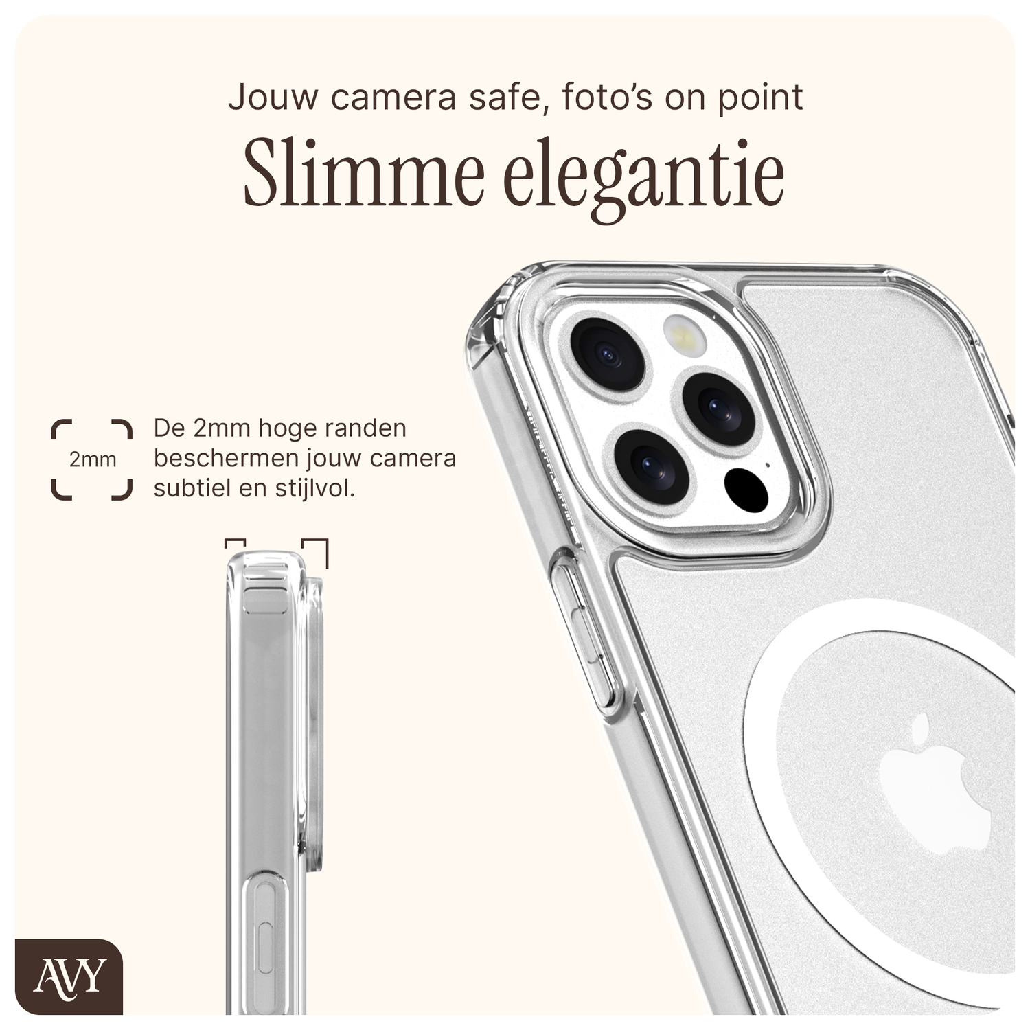 AVY Apple iPhone 12 Pro Max Hoesje MagSafe met Koord Haakjes Transparant afbeelding 5