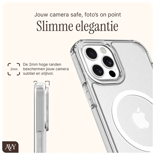 AVY Apple iPhone 12 Pro Max Hoesje MagSafe met Koord Haakjes Transparant afbeelding 5