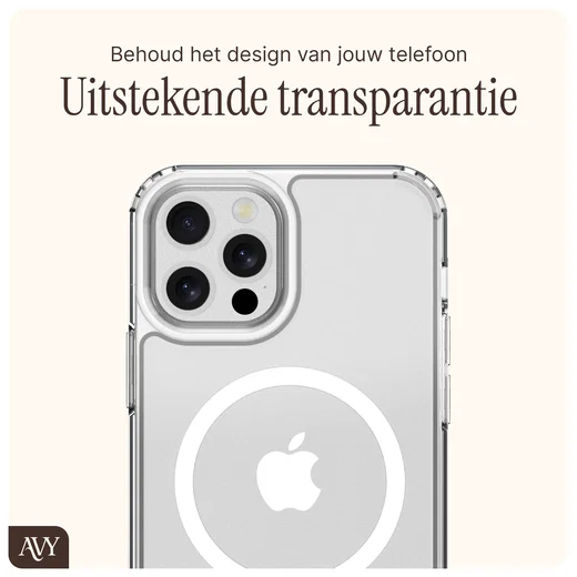 AVY Apple iPhone 12 Pro Max Hoesje MagSafe met Koord Haakjes Transparant afbeelding 6