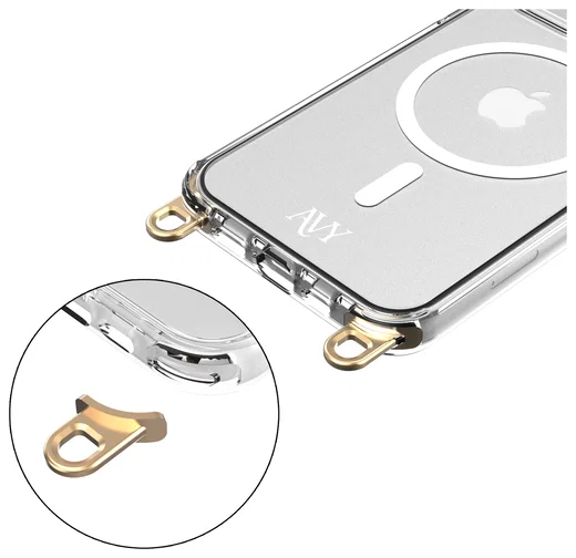 AVY Apple iPhone 12 Pro Max Hoesje MagSafe met Koord Haakjes Transparant afbeelding 8
