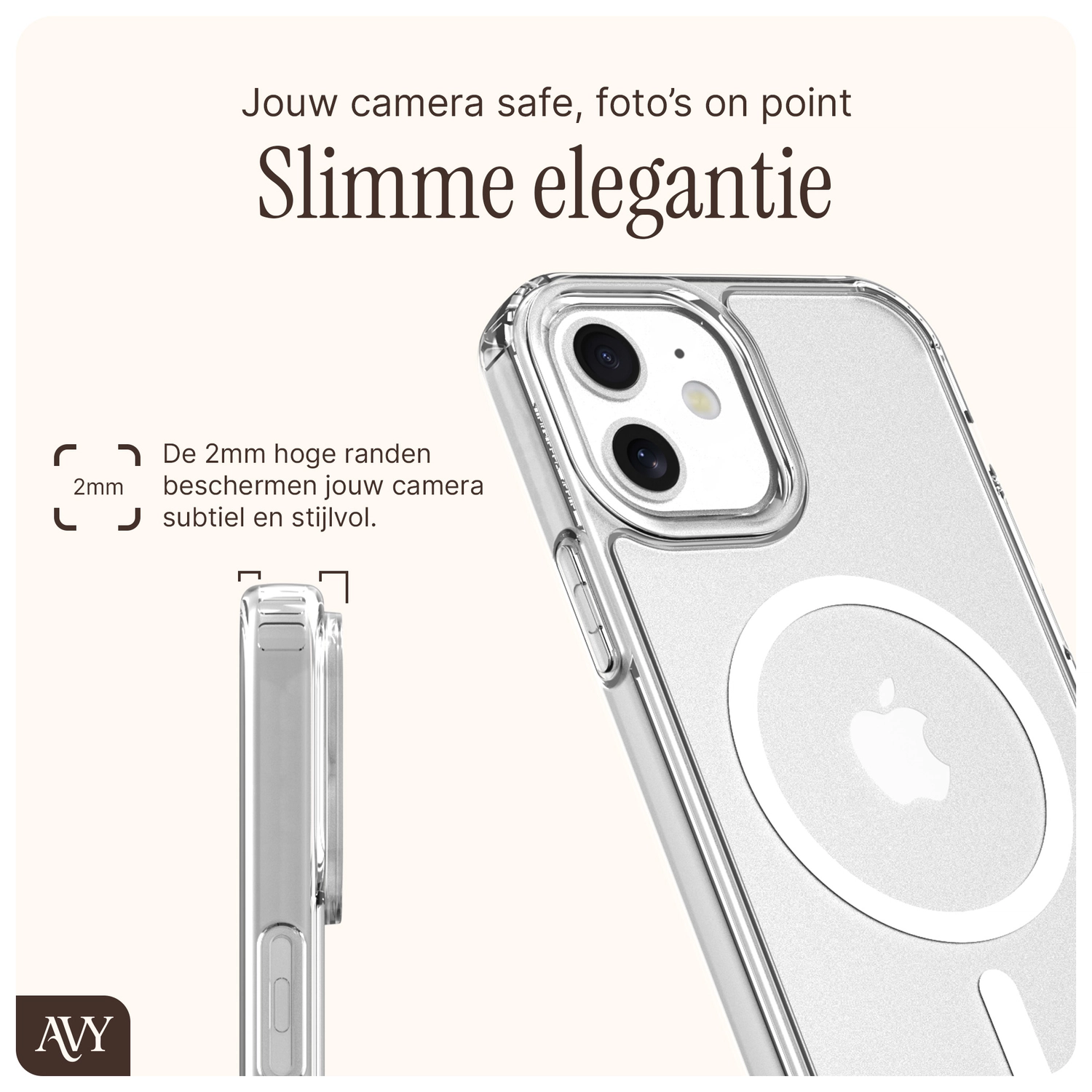 AVY Apple iPhone 11 Hoesje MagSafe met Koord Haakjes Transparant afbeelding 4