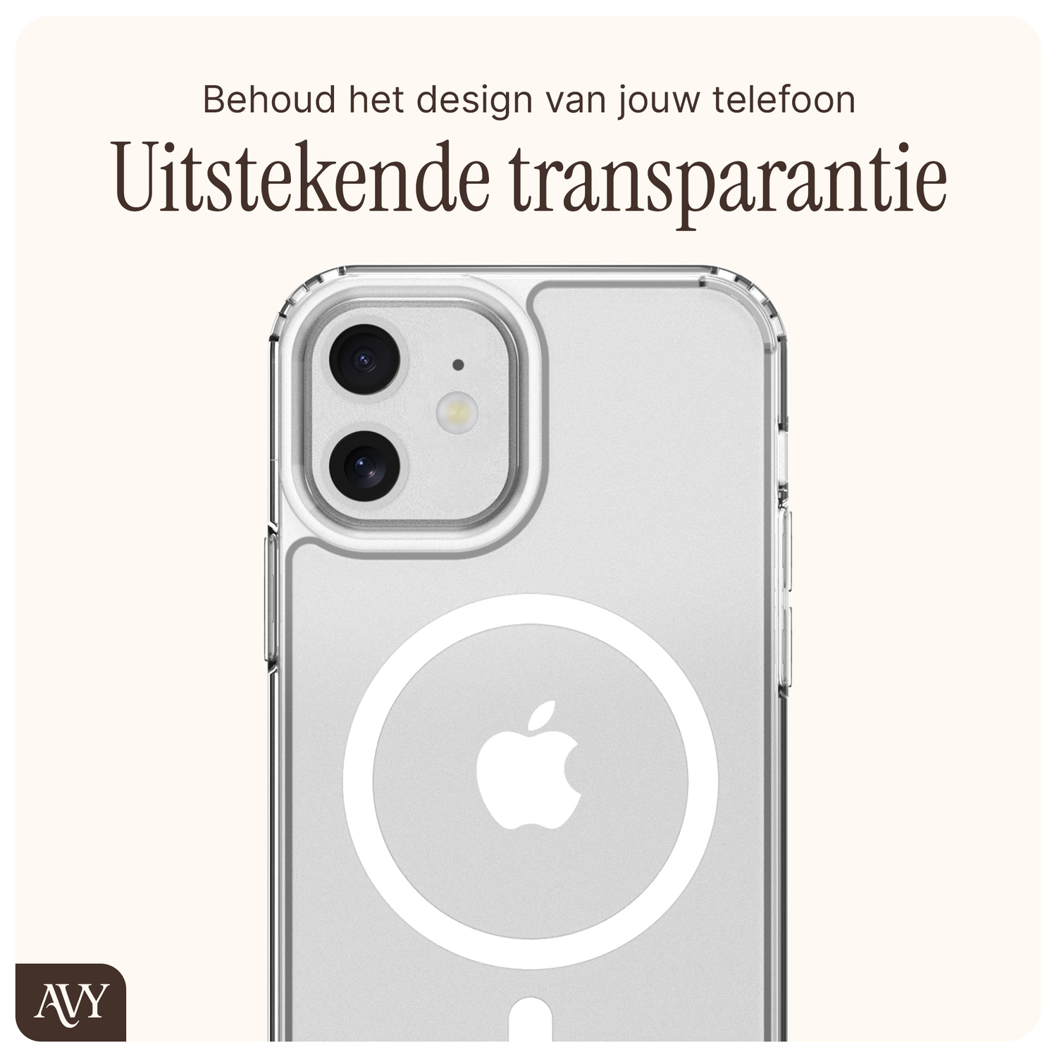 AVY Apple iPhone 11 Hoesje MagSafe met Koord Haakjes Transparant afbeelding 5
