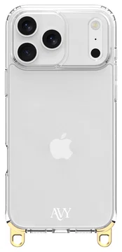 AVY Apple iPhone 17 Pro Max Hoesje met Koord Haakjes Transparant