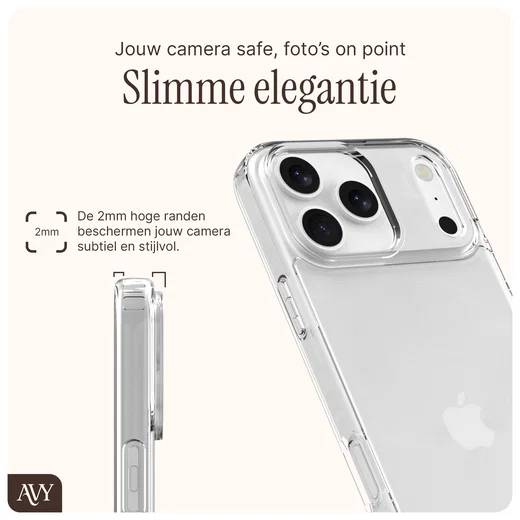 AVY Apple iPhone 17 Pro Max Hoesje met Koord Haakjes Transparant afbeelding 4
