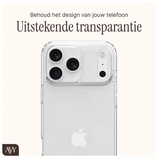 AVY Apple iPhone 17 Pro Max Hoesje met Koord Haakjes Transparant afbeelding 5