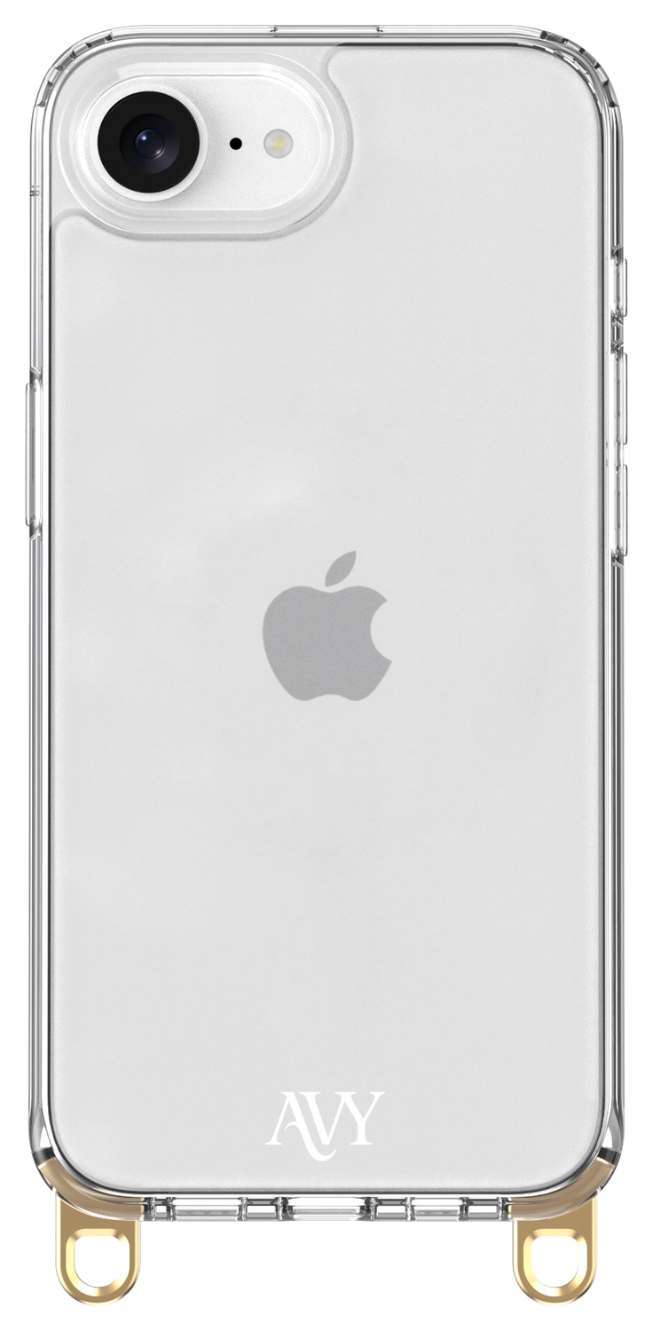 AVY Apple iPhone 17e / 16e Hoesje met Koord Haakjes Transparant afbeelding 1