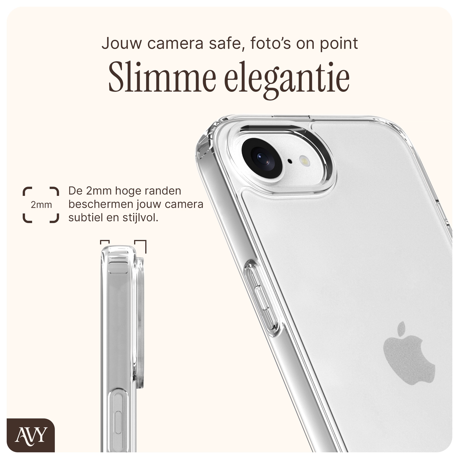 AVY Apple iPhone 17e / 16e Hoesje met Koord Haakjes Transparant afbeelding 4