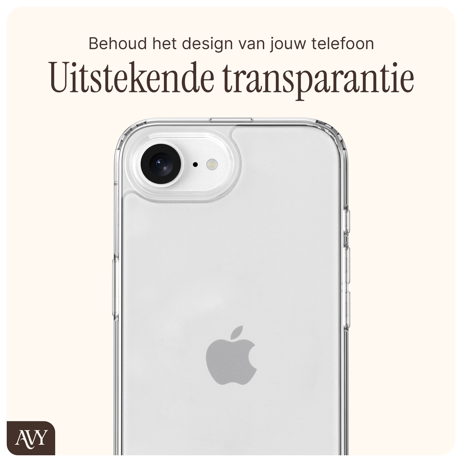 AVY Apple iPhone 17e / 16e Hoesje met Koord Haakjes Transparant afbeelding 5