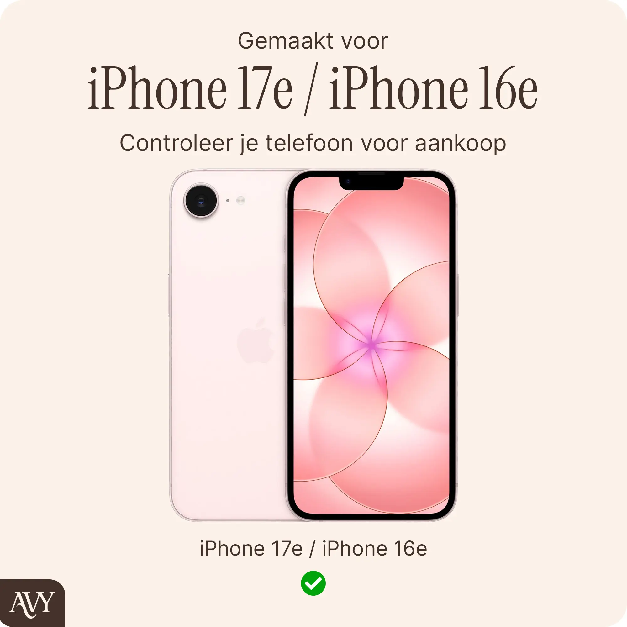 AVY Apple iPhone 17e / 16e Hoesje met Koord Haakjes Transparant afbeelding 2