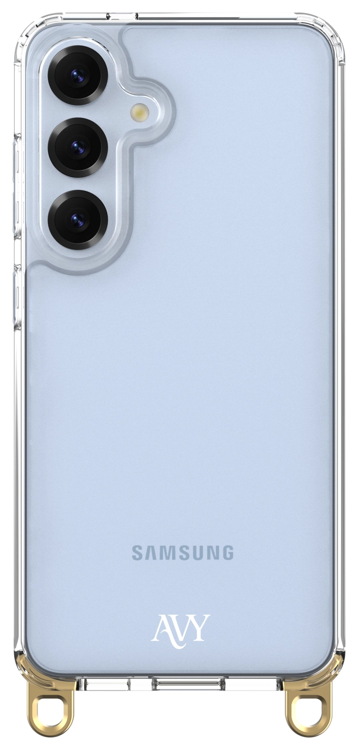 AVY Samsung Galaxy S25 Plus / S24 Plus Hoesje met Koord Haakjes Transparant afbeelding 1