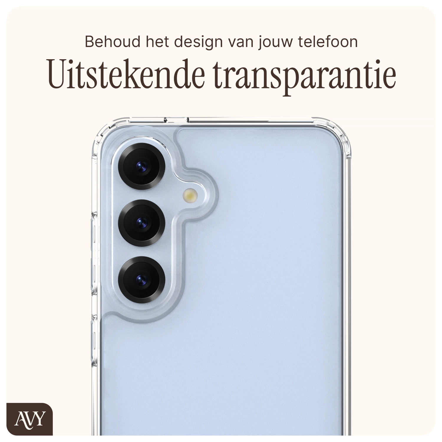 AVY Samsung Galaxy S25 Plus / S24 Plus Hoesje met Koord Haakjes Transparant afbeelding 2