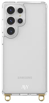 AVY Samsung Galaxy S25 Ultra Hoesje met Koord Haakjes Transparant