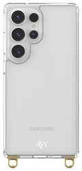 AVY Samsung Galaxy S25 Ultra Hoesje met Koord Haakjes Transparant afbeelding