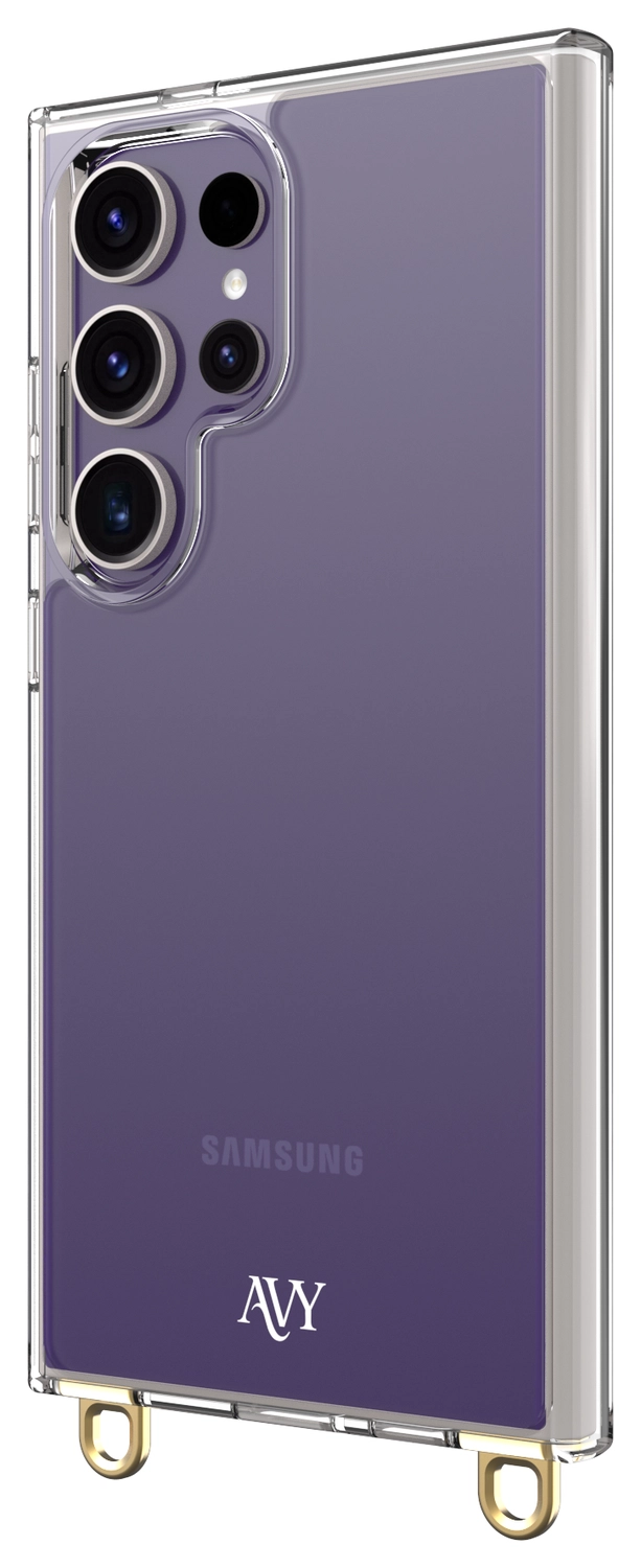 AVY Samsung Galaxy S24 Ultra Hoesje met Koord Haakjes Transparant afbeelding 8