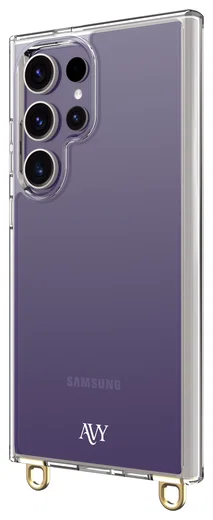 AVY Samsung Galaxy S24 Ultra Hoesje met Koord Haakjes Transparant afbeelding 8