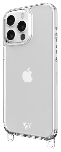 AVY Apple iPhone 15 Pro Hoesje met Koord Haakjes Transparant afbeelding 12