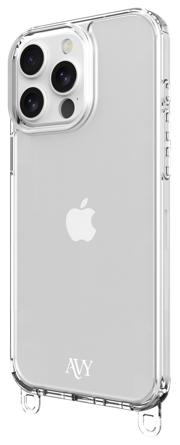 AVY Apple iPhone 15 Pro Max Hoesje met Koord Haakjes Transparant afbeelding 14