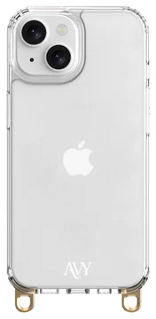 AVY Apple iPhone 14 / 13 Hoesje met Koord Haakjes Transparant