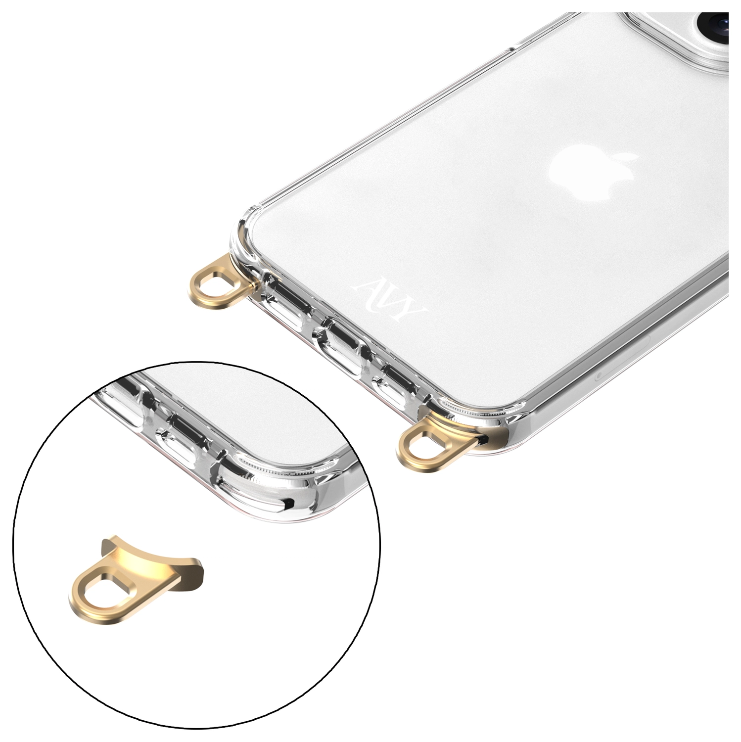 AVY Apple iPhone 14 Pro Hoesje met Koord Haakjes Transparant afbeelding 9