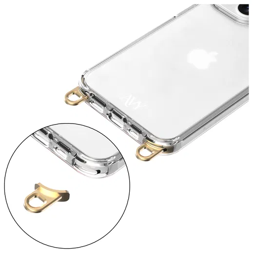 AVY Apple iPhone 14 Pro Hoesje met Koord Haakjes Transparant afbeelding 9