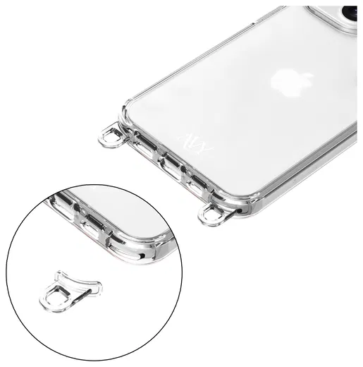 AVY Apple iPhone 14 Pro Hoesje met Koord Haakjes Transparant afbeelding 10