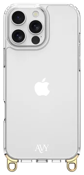 AVY Apple iPhone 14 Pro Max Hoesje met Koord Haakjes Transparant