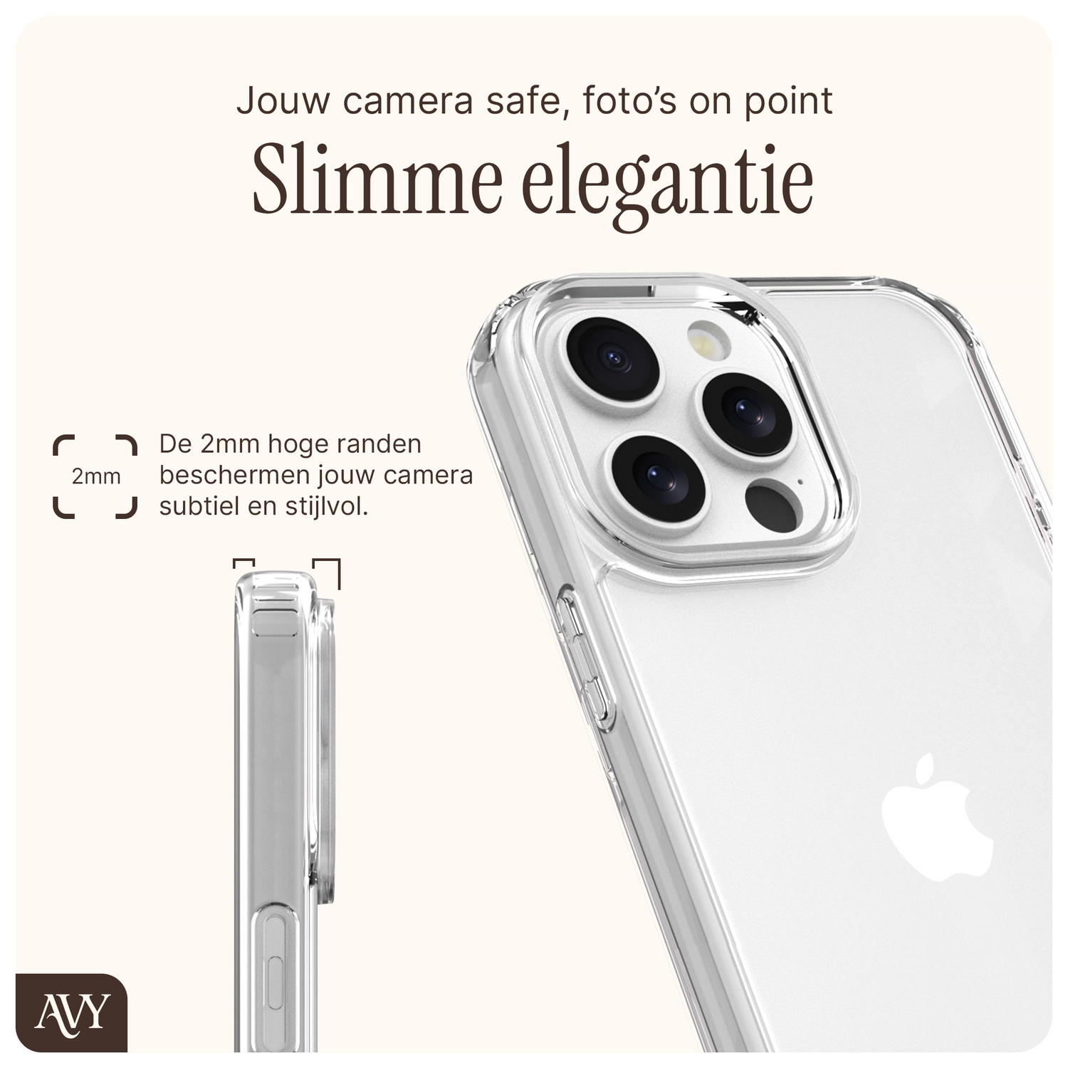 AVY Apple iPhone 13 Pro Hoesje met Koord Haakjes Transparant afbeelding 4