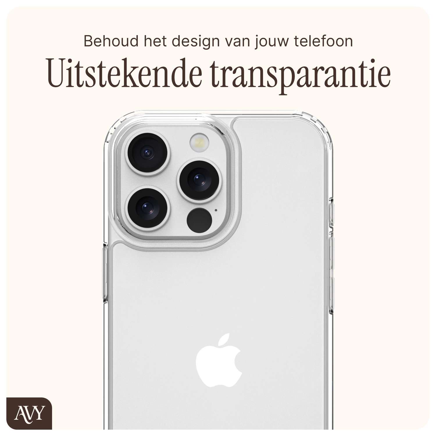 AVY Apple iPhone 13 Pro Hoesje met Koord Haakjes Transparant afbeelding 5
