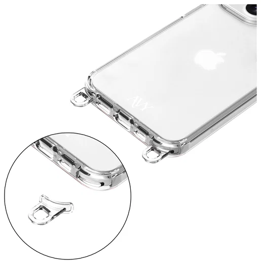 AVY Apple iPhone 13 Pro Max Hoesje met Koord Haakjes Transparant afbeelding 9