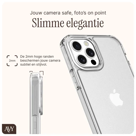 AVY Apple iPhone 12 / 12 Pro Hoesje met Koord Haakjes Transparant afbeelding 4