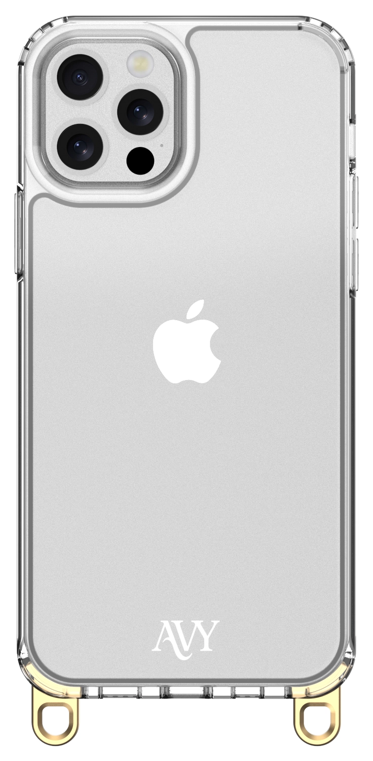 AVY Apple iPhone 12 Pro Max Hoesje met Koord Haakjes Transparant afbeelding 1