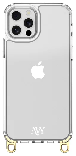 AVY Apple iPhone 12 Pro Max Hoesje met Koord Haakjes Transparant afbeelding 1