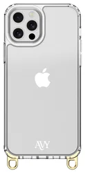 AVY Apple iPhone 12 Pro Max Hoesje met Koord Haakjes Transparant afbeelding