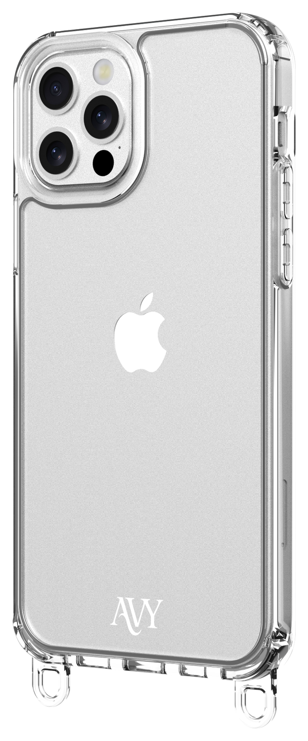 AVY Apple iPhone 12 Pro Max Hoesje met Koord Haakjes Transparant afbeelding 12