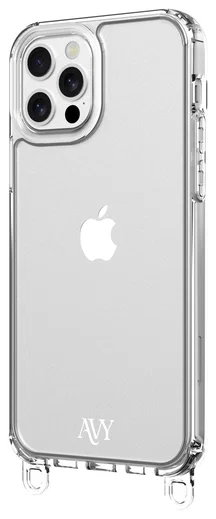 AVY Apple iPhone 12 Pro Max Hoesje met Koord Haakjes Transparant afbeelding 12