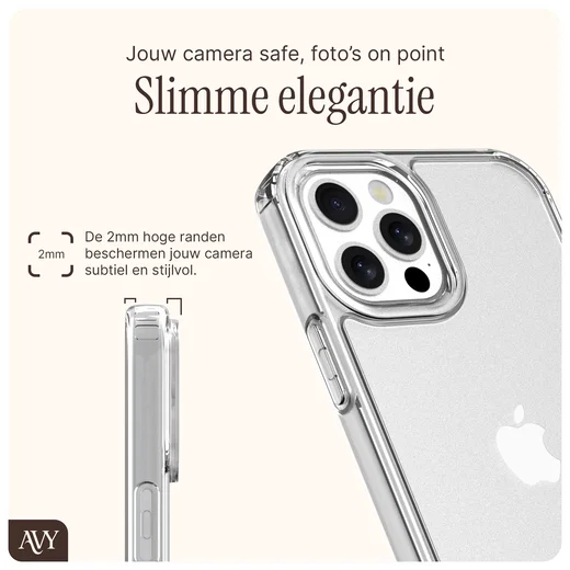 AVY Apple iPhone 12 Pro Max Hoesje met Koord Haakjes Transparant afbeelding 4