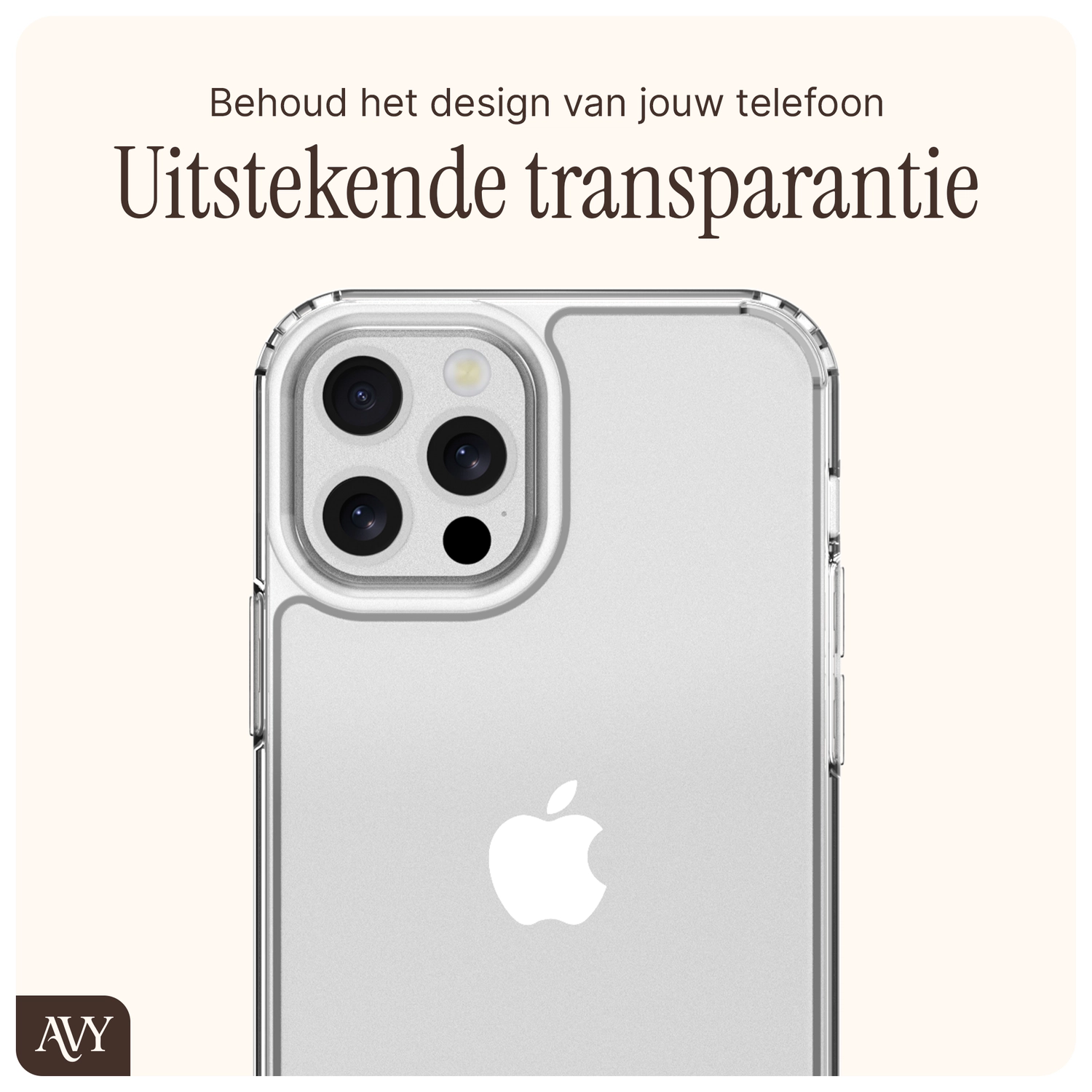 AVY Apple iPhone 12 Pro Max Hoesje met Koord Haakjes Transparant afbeelding 6