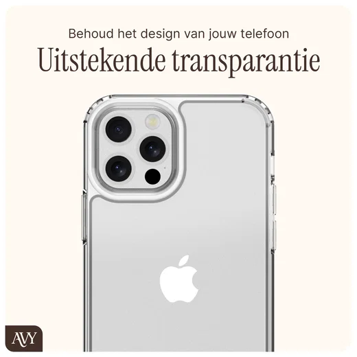 AVY Apple iPhone 12 Pro Max Hoesje met Koord Haakjes Transparant afbeelding 6
