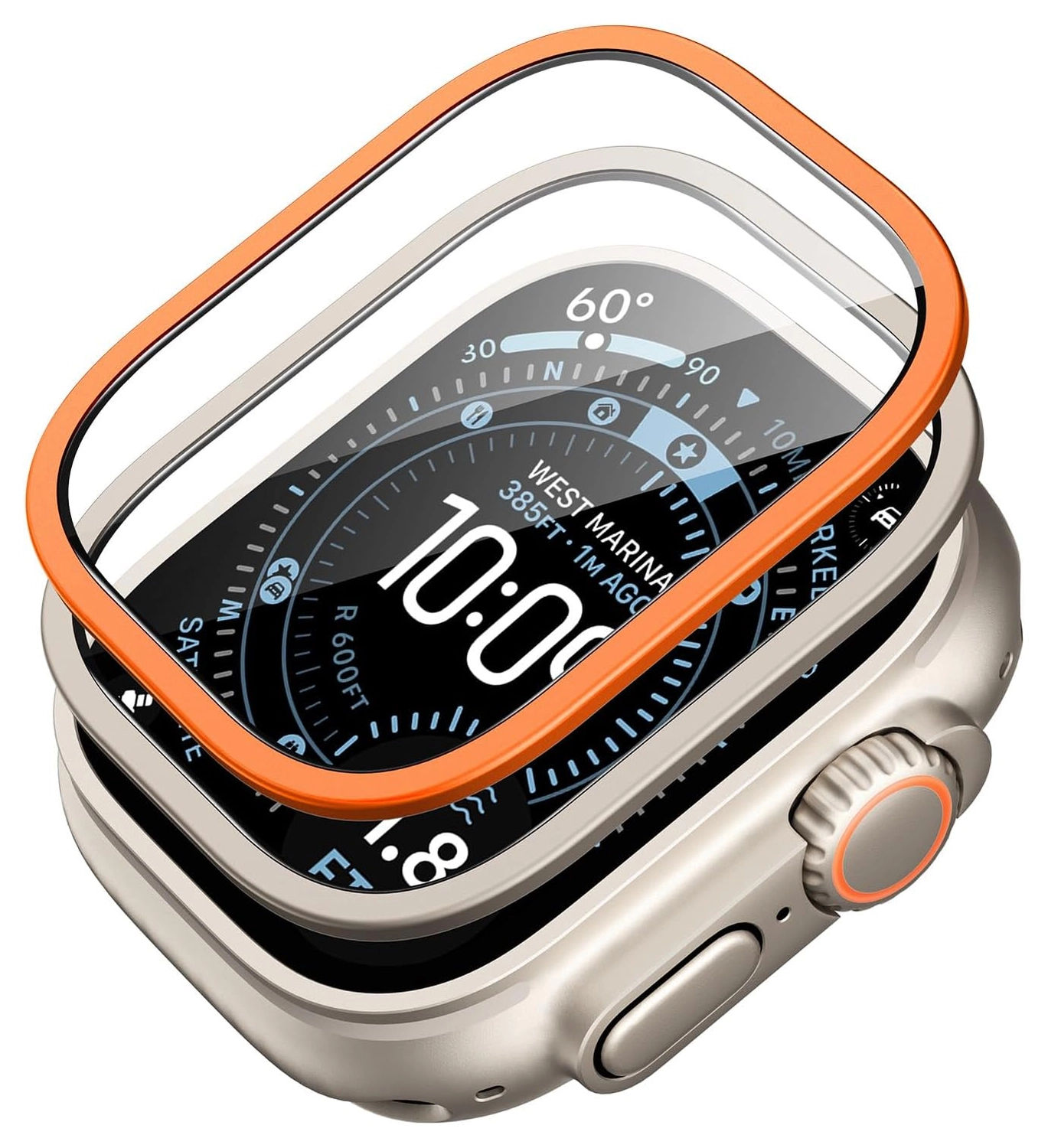 ESR Armorite - Apple Watch Ultra 3/2/1 Tempered Glass - Titanium Oranje (2-Pack) afbeelding 1