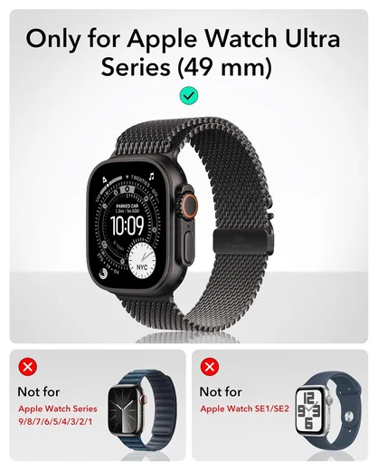ESR Armorite - Apple Watch Ultra 3/2/1 Tempered Glass - Titanium Oranje (2-Pack) afbeelding 2